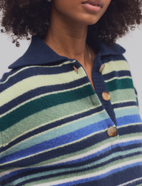 Trading Up Striped Polo, Navy/Combo