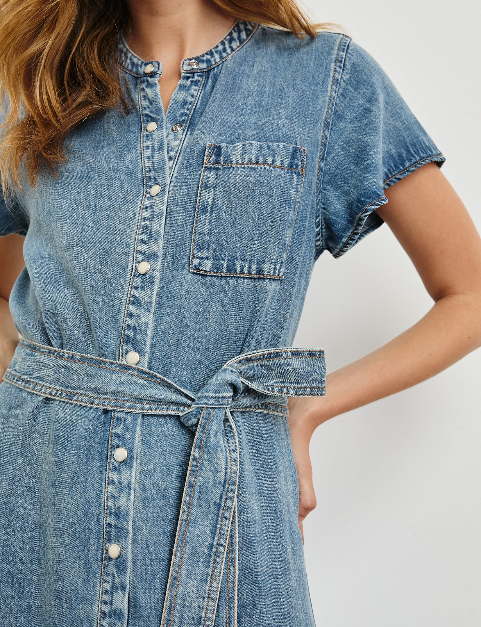 Kahlo Dress, Faded Indigo