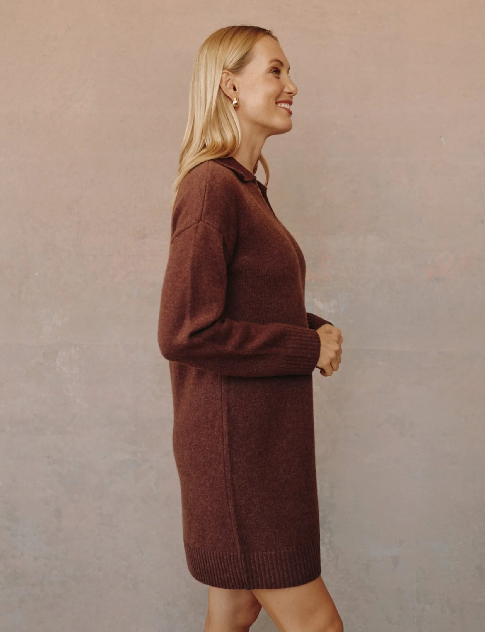 Pullover Sweater Dress, Red Oak