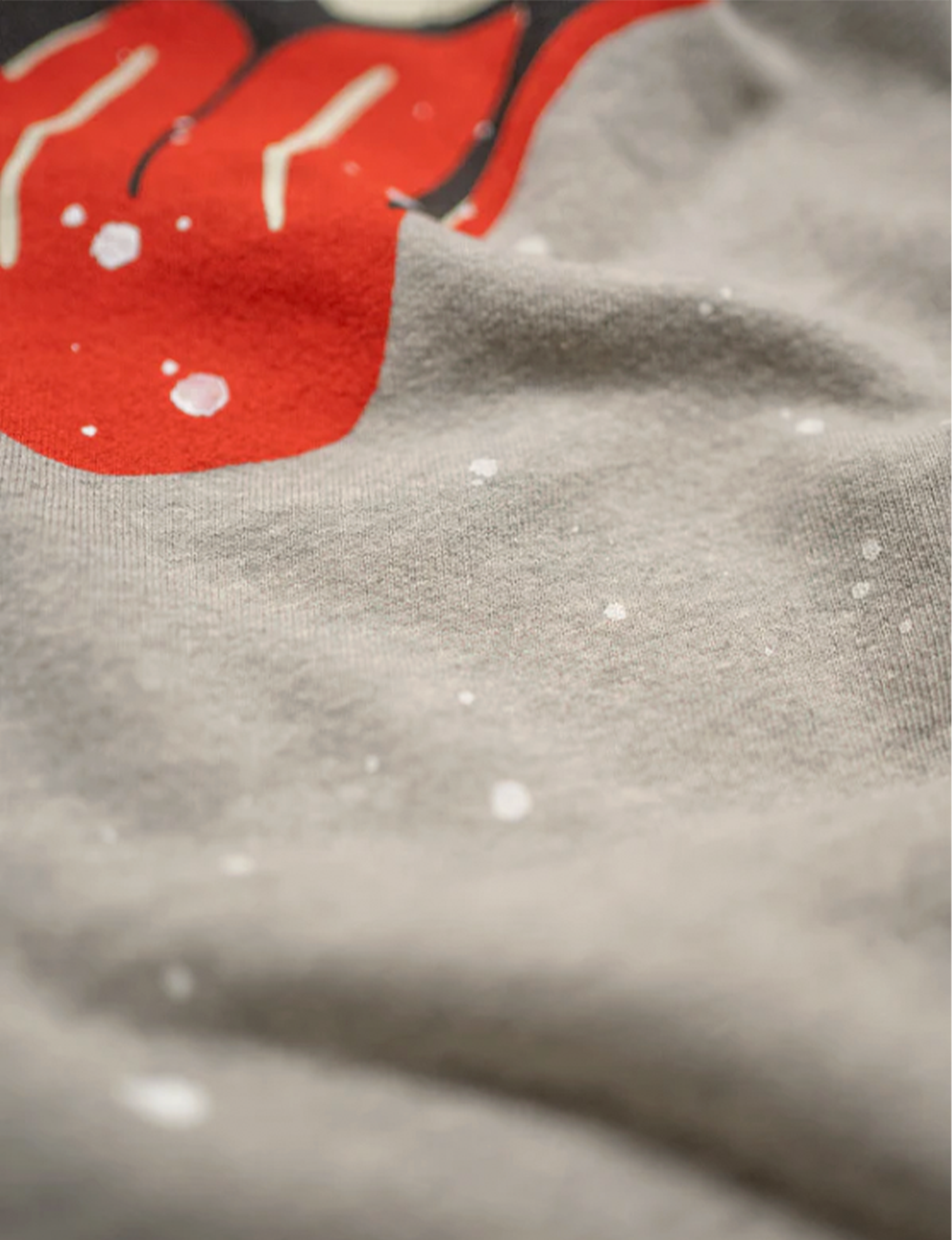 Rolling Stones Tongue Crew Fleece, Heather Grey