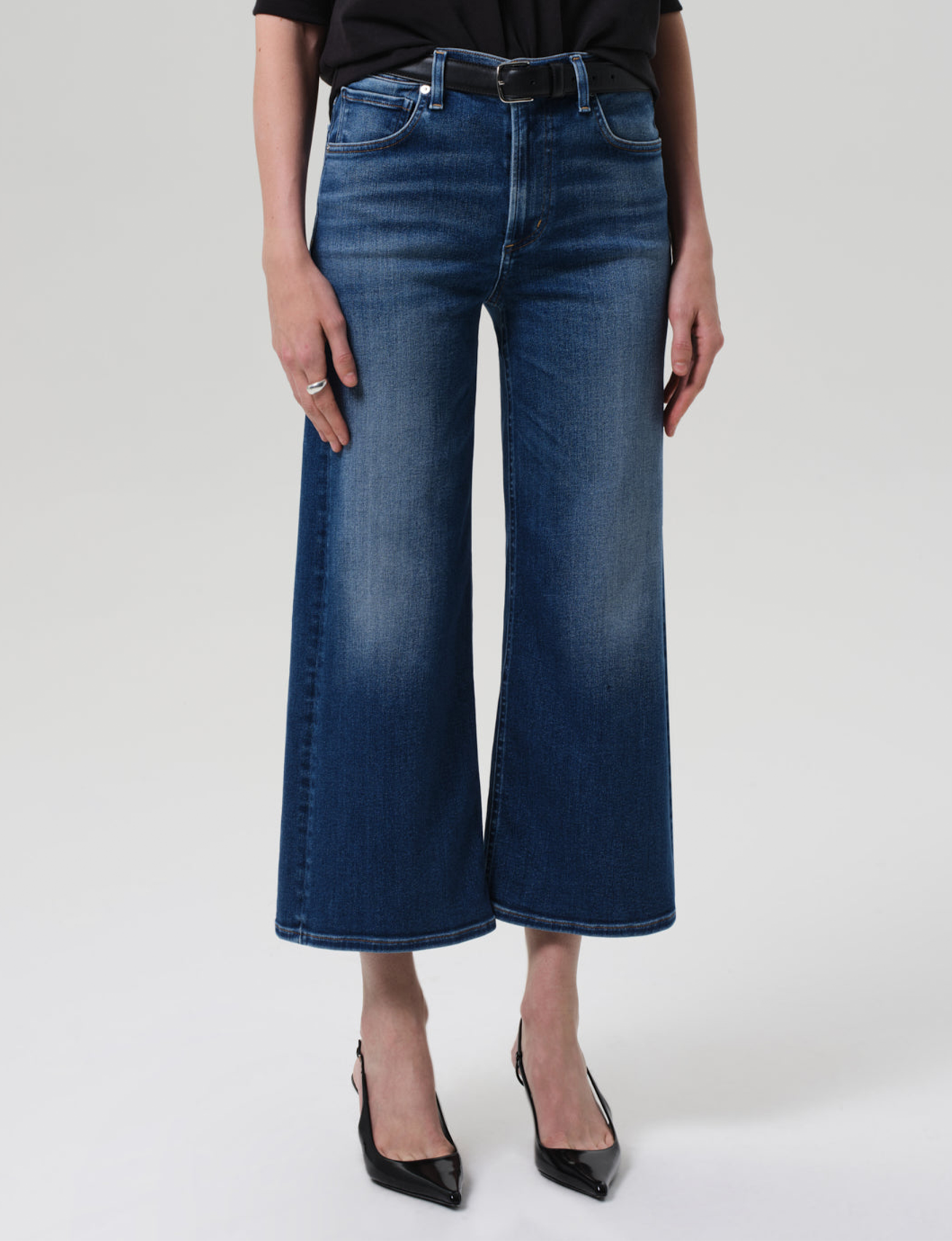 Lyra Cropped Wide Leg, Augusta (Clean Hem)