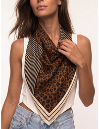 Leopard Stripe Scarf, Brown