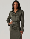 Elizabello Midi Shirt Dress, Moss