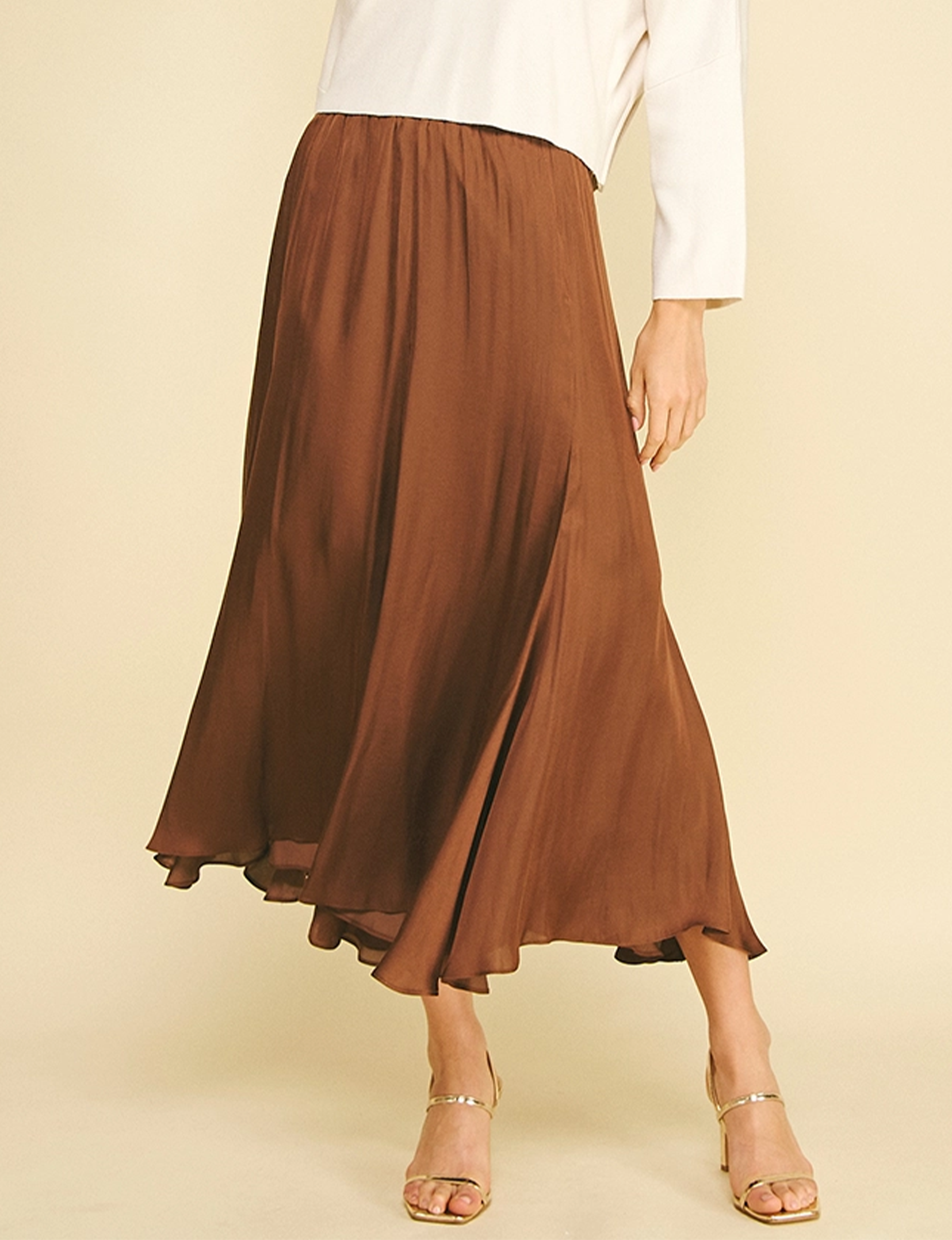 Sophia Midi Skirt, Chocolate
