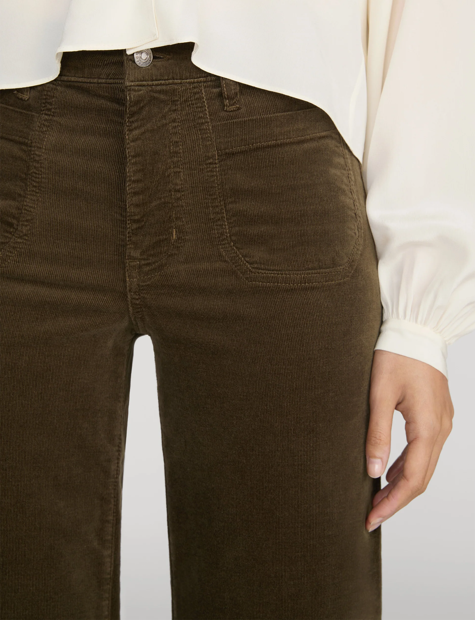 Le Slim Corduroy Modernist Palazzo, Rich Military