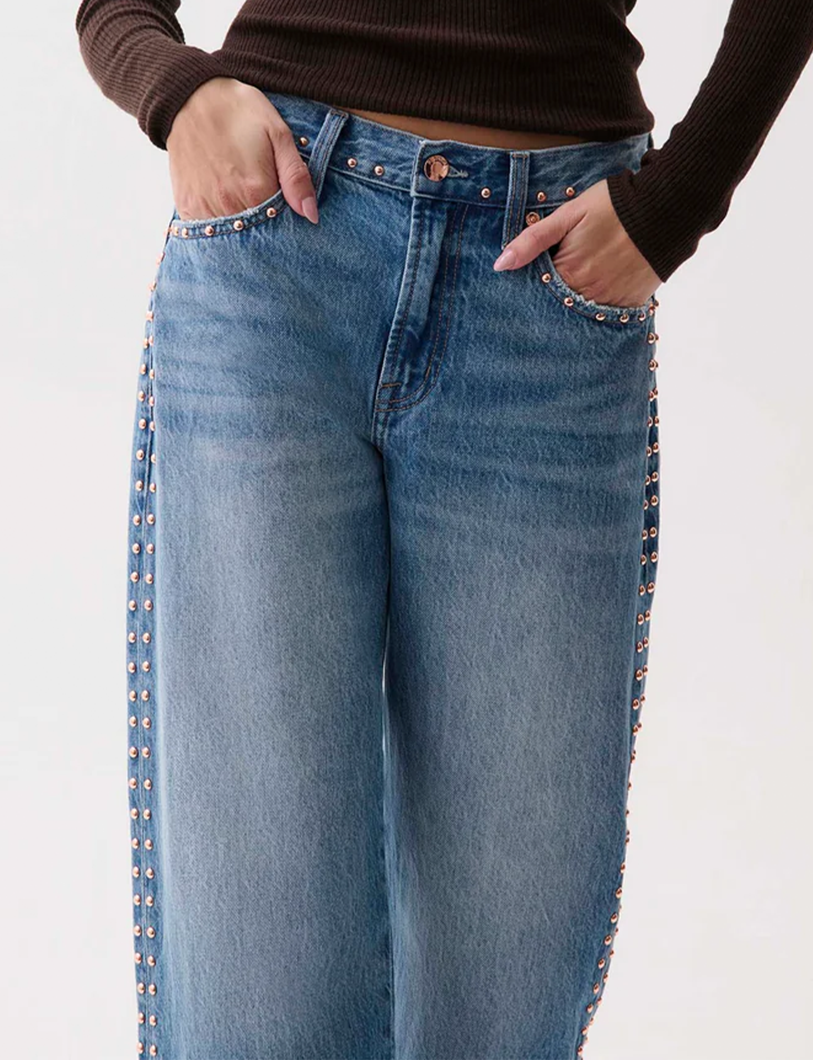 Lexi Mid Rise Bowed Jeans, Star Studded