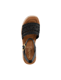 Willow Raffia Sandal, Black
