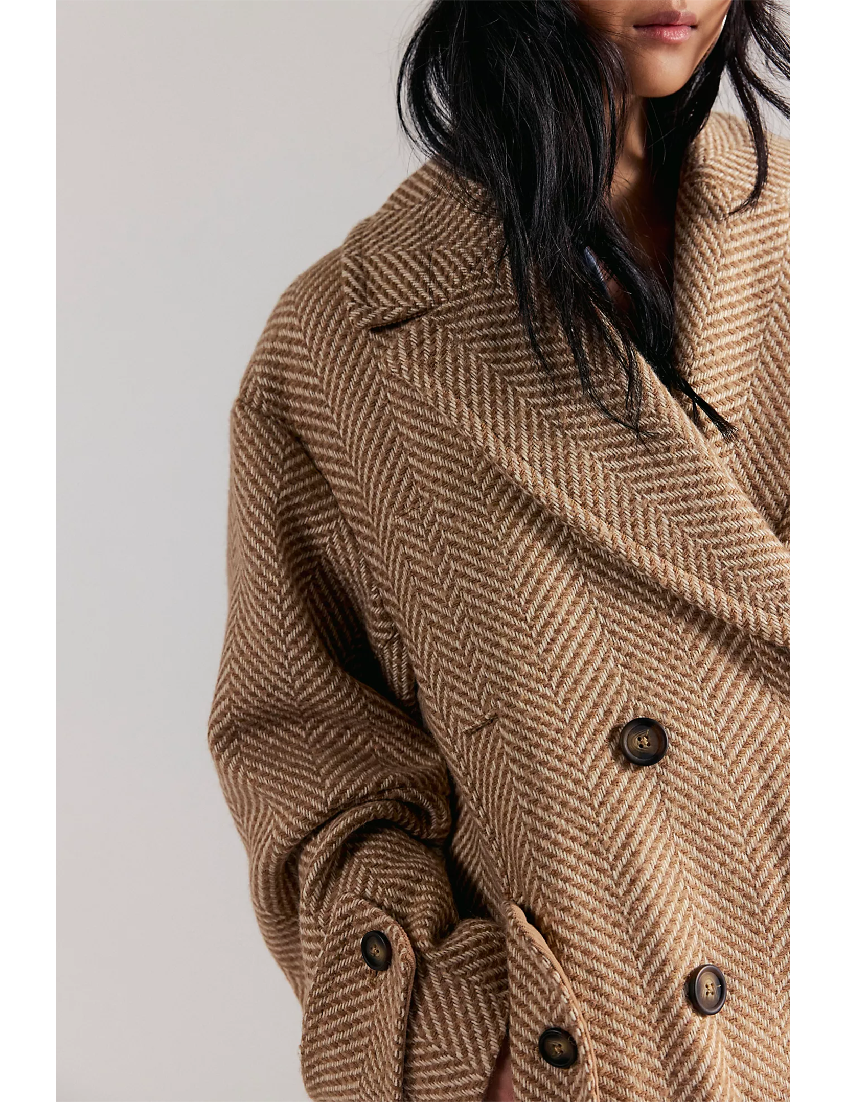Ari Wool Peacoat, Tan