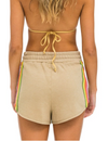 5 Stripe Women's Lounger Short, Sand/Pink Green