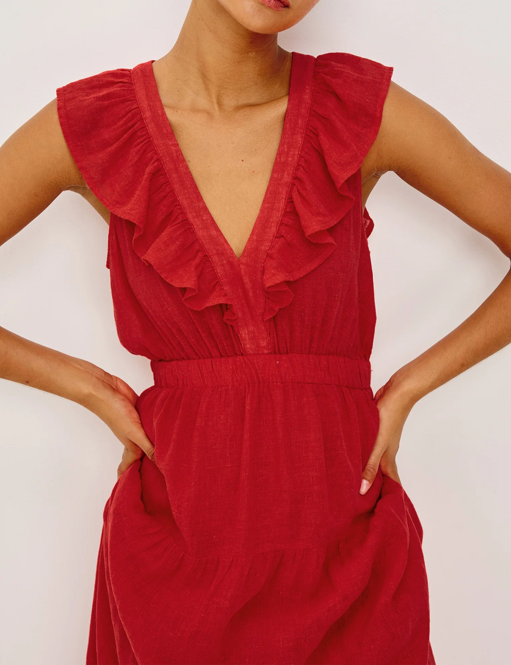 Beaux Maxi Dress, Tomato