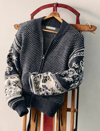 WTF Isle Tide Zip Up, Charcoal/Pattern