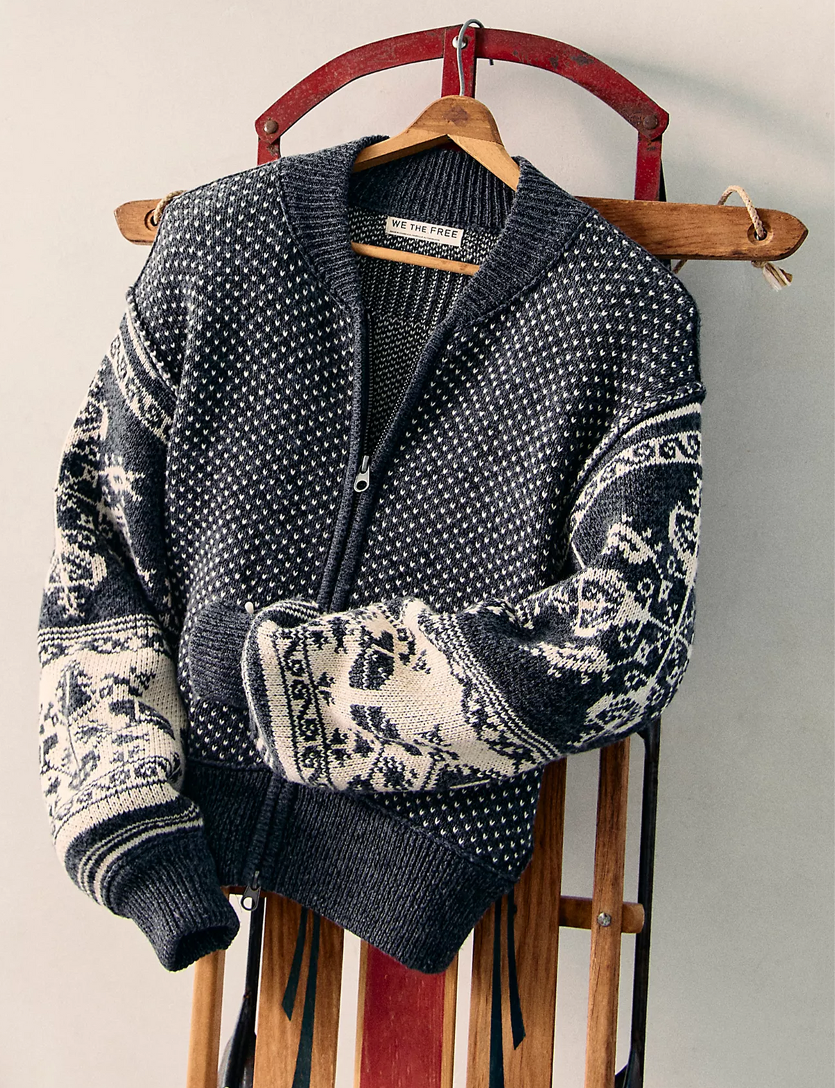 WTF Isle Tide Zip Up, Charcoal/Pattern