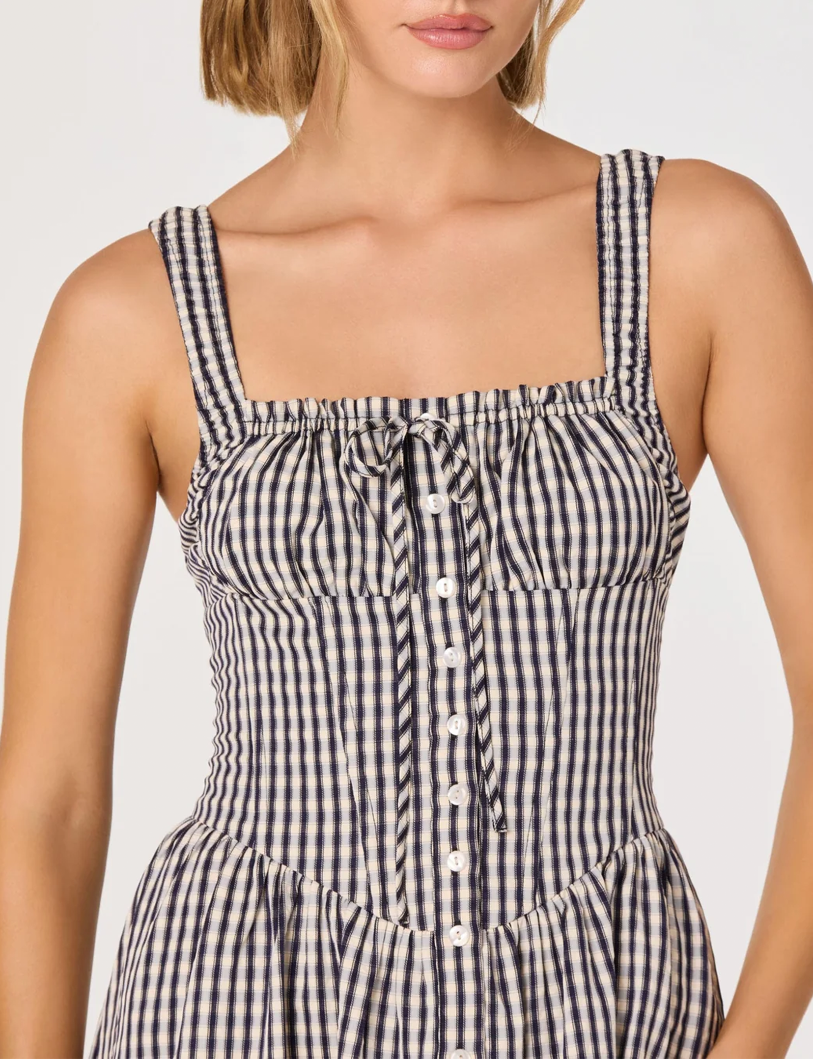 Temperance Dress, Black/Gingham