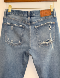 Moussy Distressed Skinny Jeans, Medium Wash