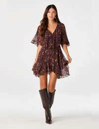 Lilah Dress, Eggplant Floral