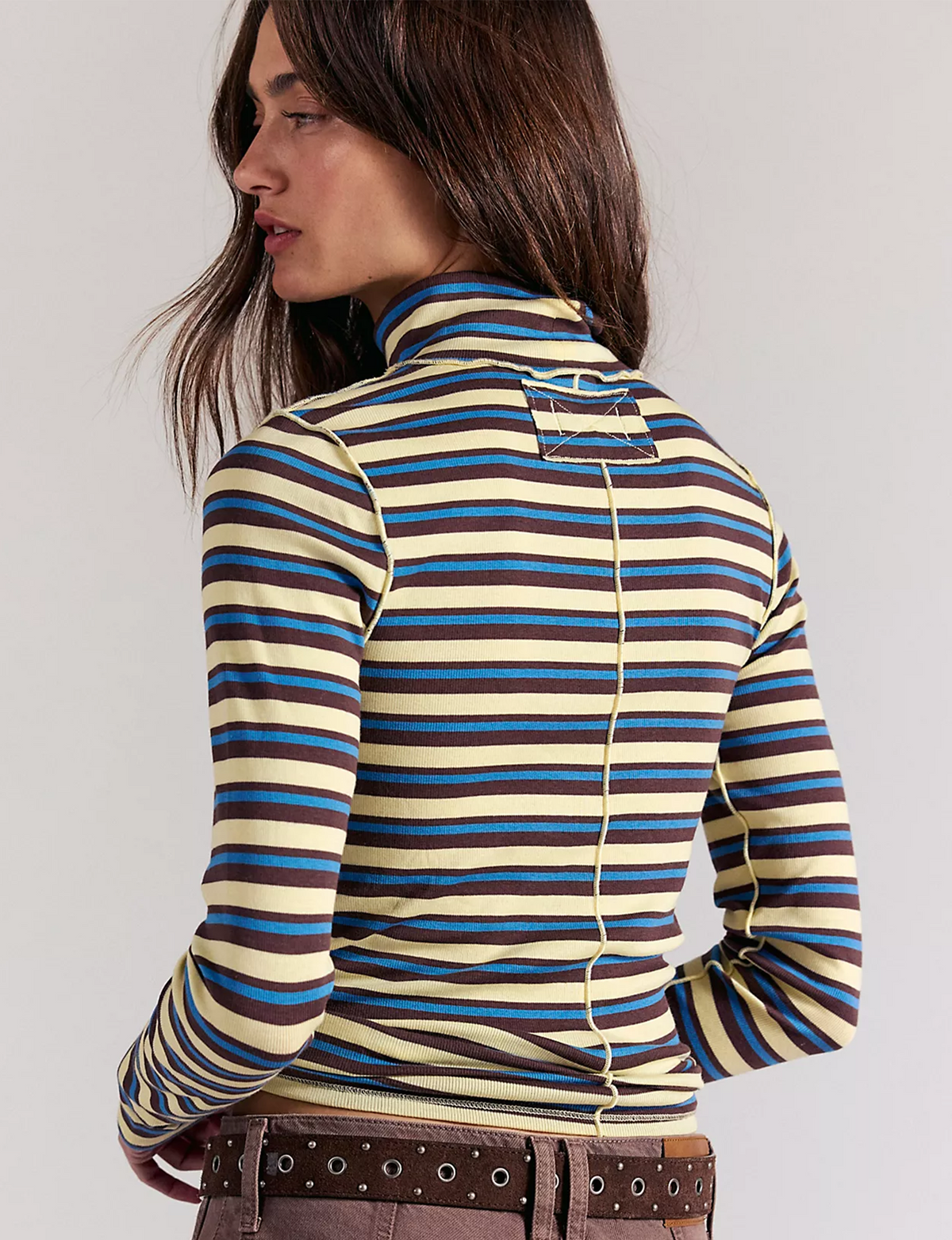 Good Good Stripe Turtleneck, Yellow/Combo