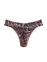Printed Signature Lace Original Rise Thong, Wild Thing/Beige