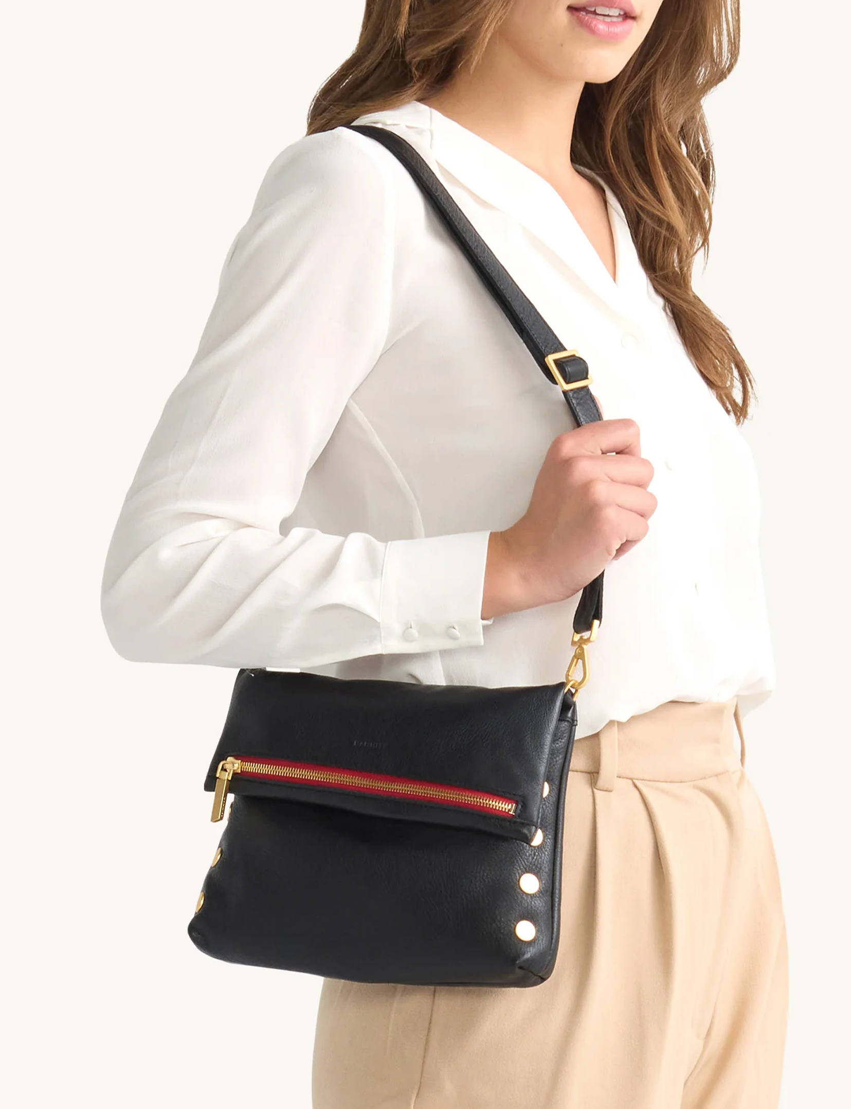 VIP Medium Handbag, Black/Bushed Gold