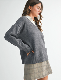 Oversized Vera Sweater, Charcoal