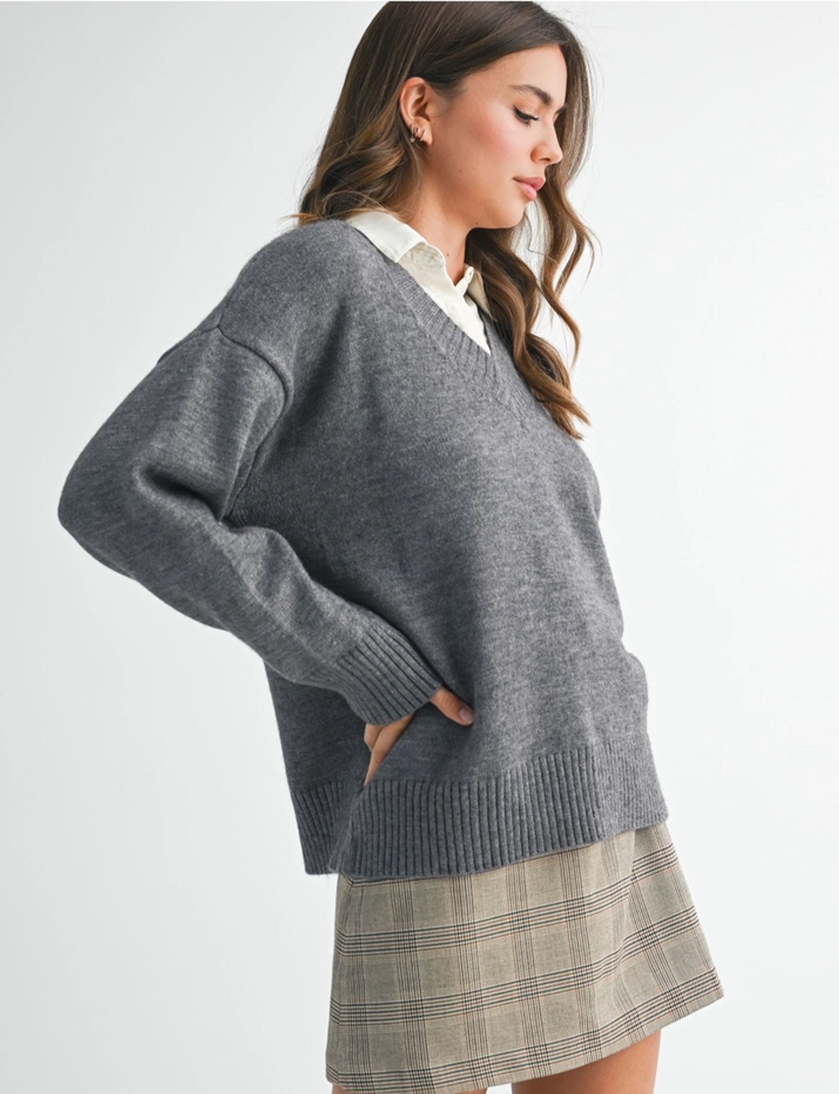 Oversized Vera Sweater, Charcoal