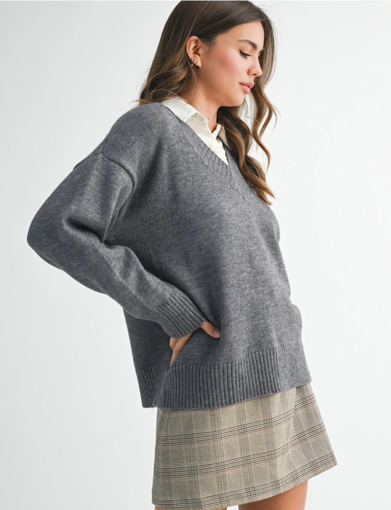 Oversized Vera Sweater, Charcoal