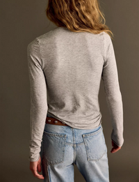 So Soft Seamless LS Top, Heather Grey