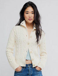 WTF Cable Collar Cardi, Ivory
