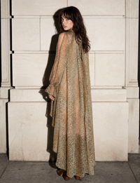 Chiffon Sheer Dress, Animal/Olive Combo
