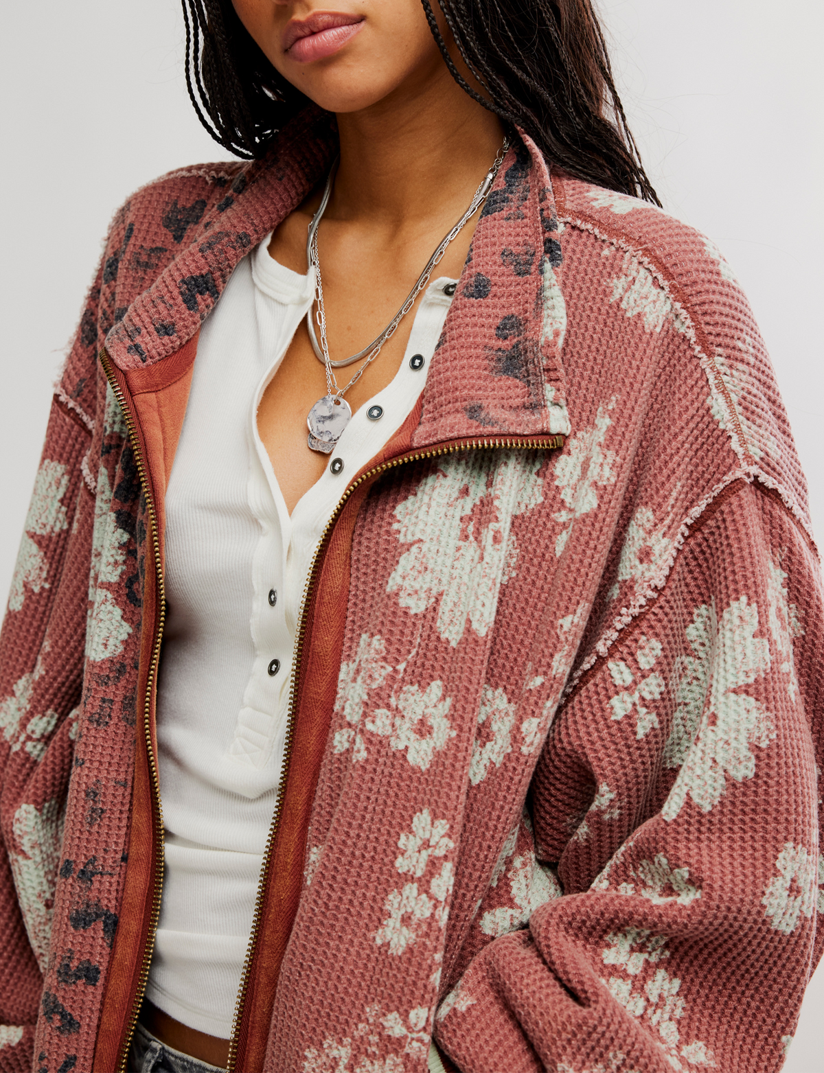 Print Mix Cardi, Whisper Pink/Combo