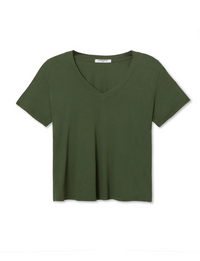 Hendrix V Neck Tee, Fern Green