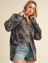 Kate Flannel Shirt, Grey Combo