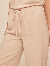 Easy Wide Leg Crop, Linen Sand