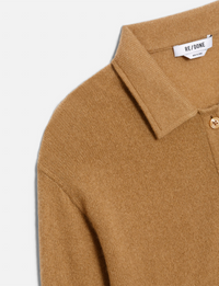 Loose Polo Cardigan, Toffee