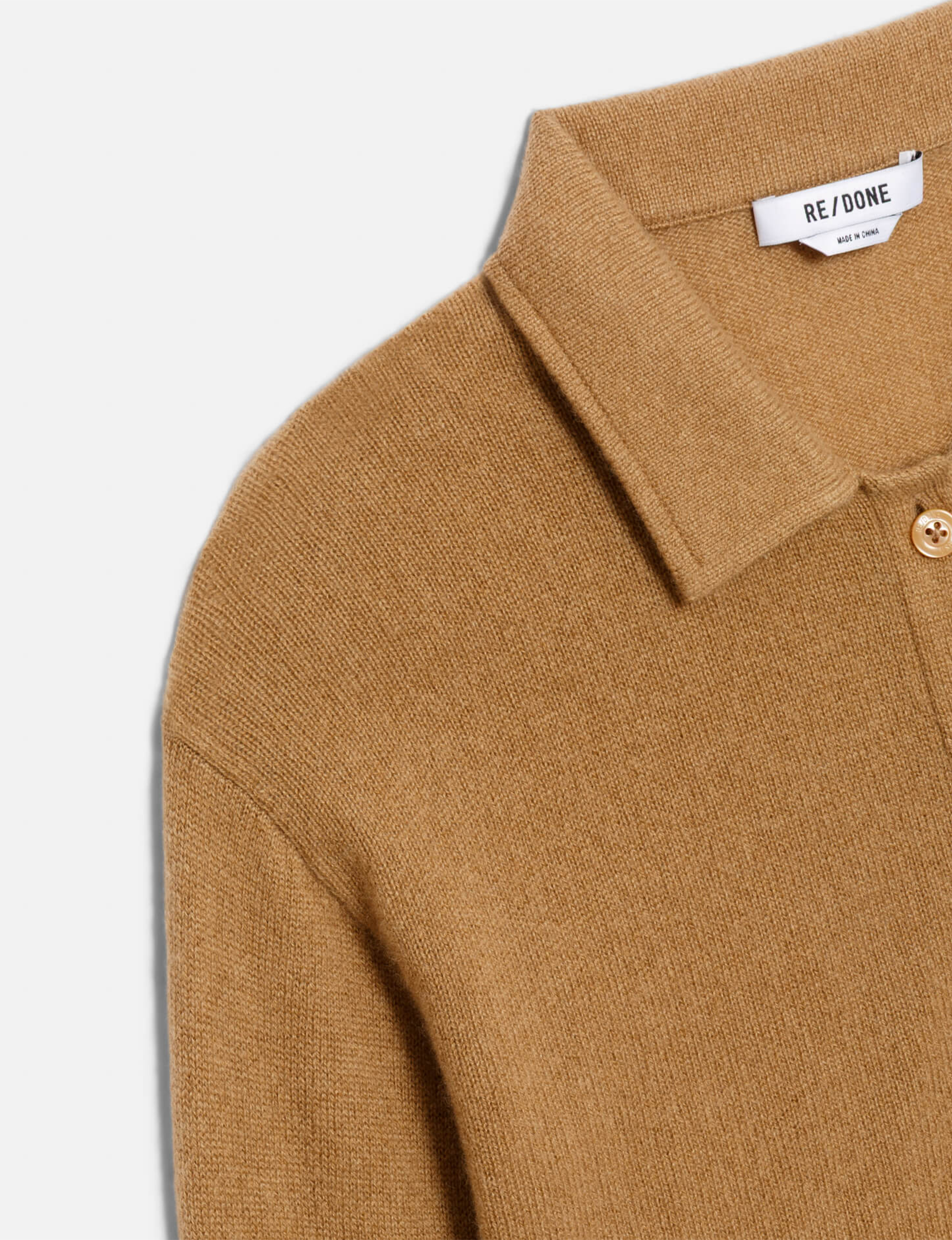 Loose Polo Cardigan, Toffee