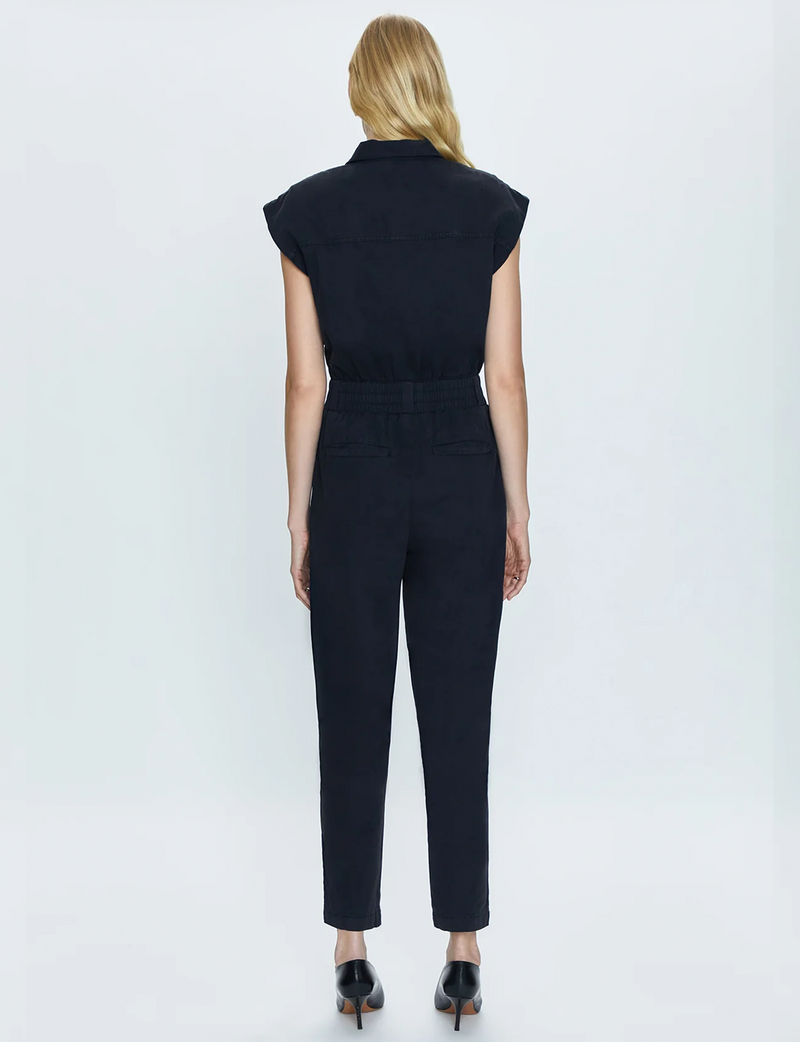 Rosie Shoulder Pad Jumpsuit, Fade To Black