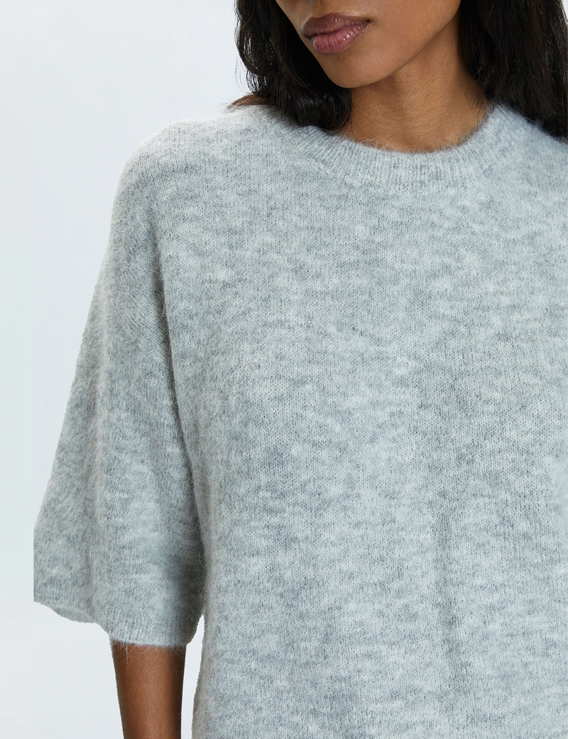 Micah Sweater Tee, Soft Grey