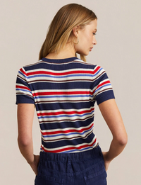 Fitted Crew Tee, Seaside/Stripe