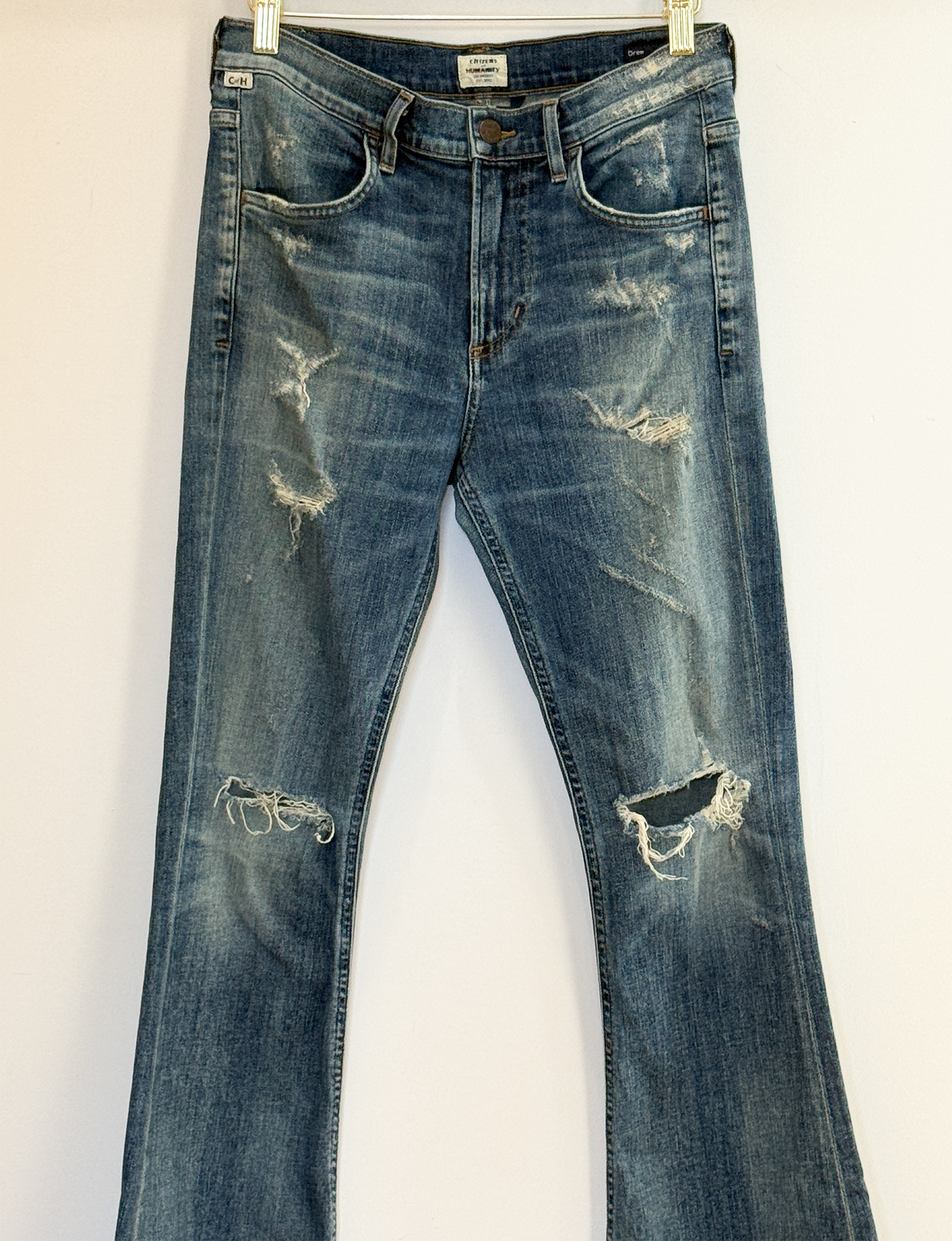 Citizens Of Humanity Drew Flip Flop Flare Jeans, Distressed Blue