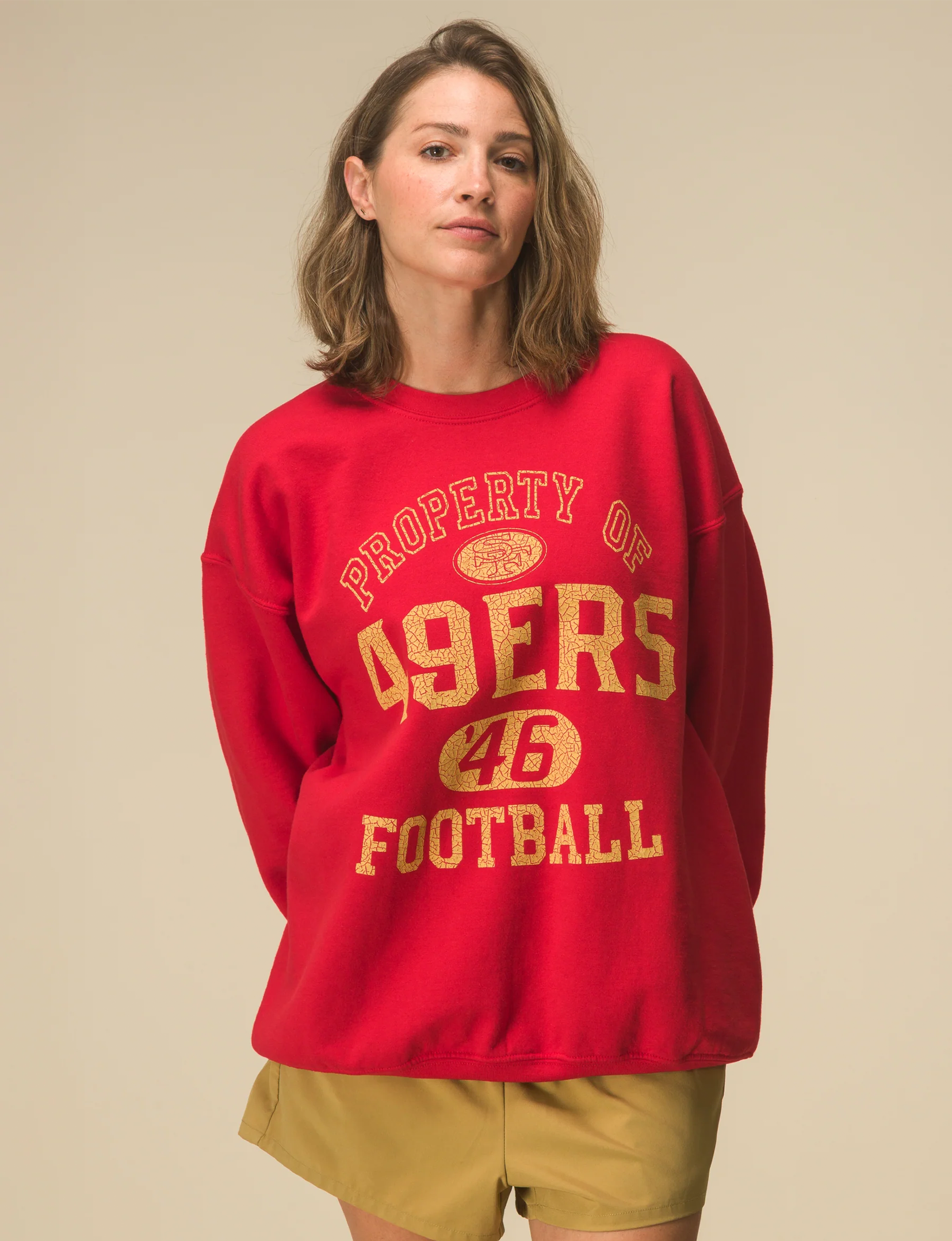 49ers Property Crew Fleece, Red