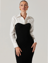 Allyn Sweater Dress, Black/White