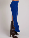 Asymmetric Side Slit Bias Skirt, Rich Cobalt