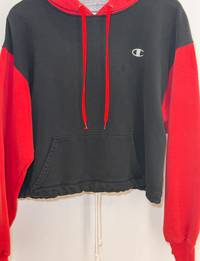 Champion Cinched Waist Hoodie, Red/Black