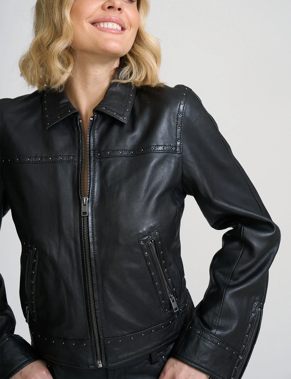 Mellus Leather Jacket, Black