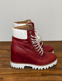 Jeffrey Campbell Wedge Boot, Burgundy/White