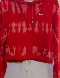 Nike Cinched Waist Hoodie, Red Tie Dye