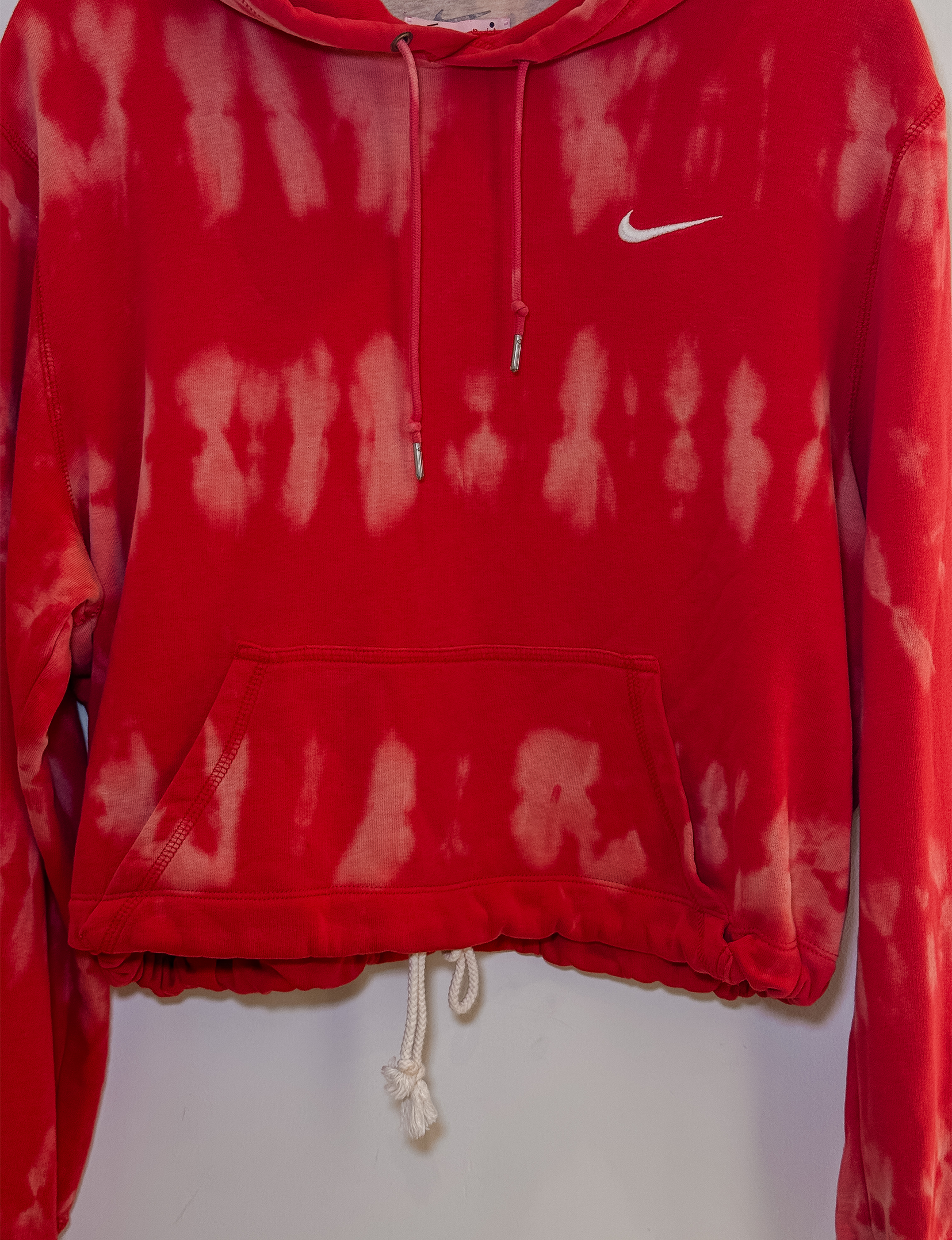 Nike Cinched Waist Hoodie, Red Tie Dye