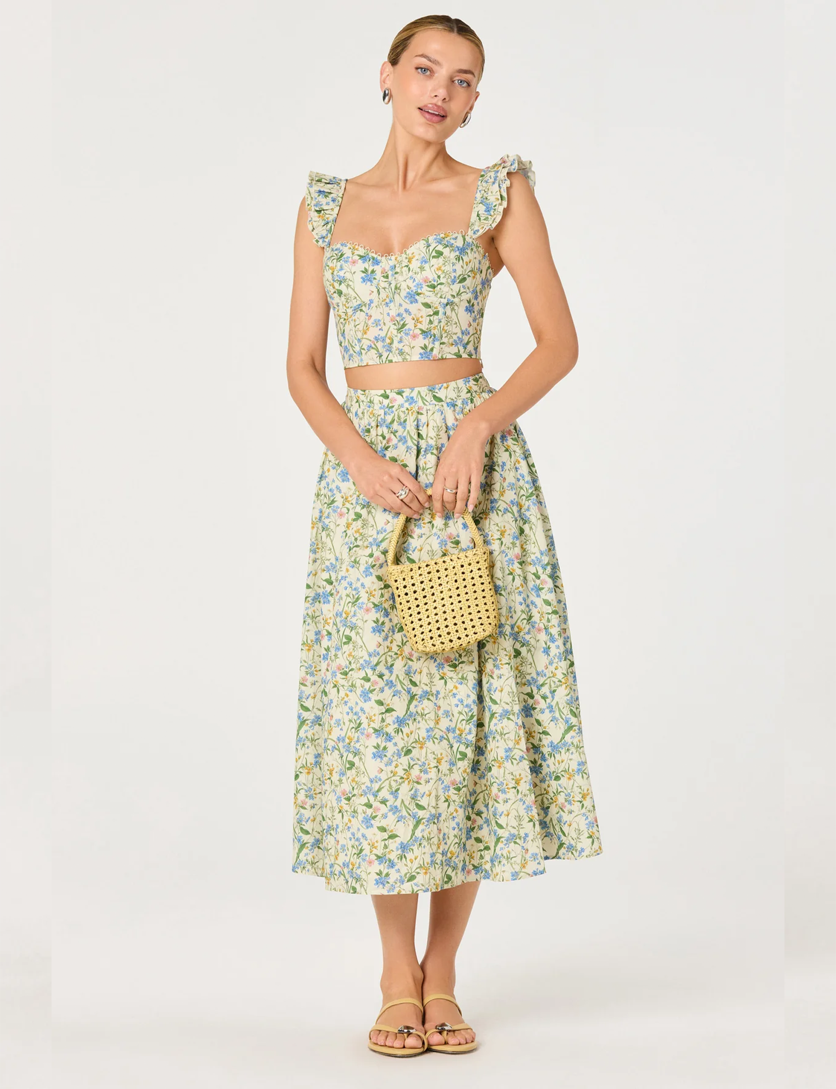 Wylda Skirt, Blue/Green/Multi Floral