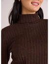 Heather Turtleneck Sweater, Brown