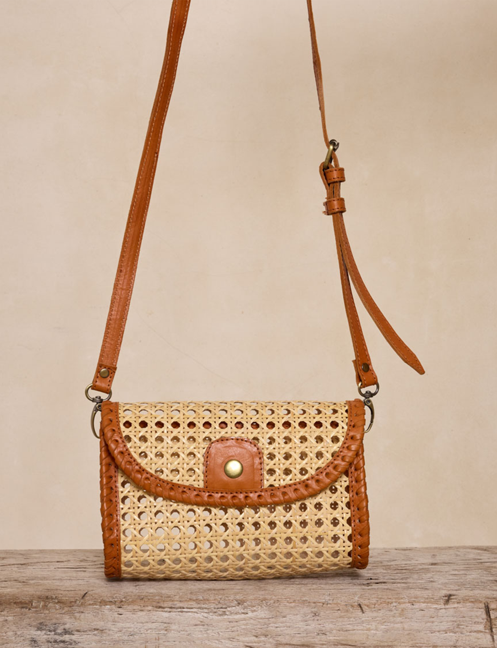 Rattan Clutch, Tan
