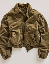 Birdie Washed Jacket, Olive Green